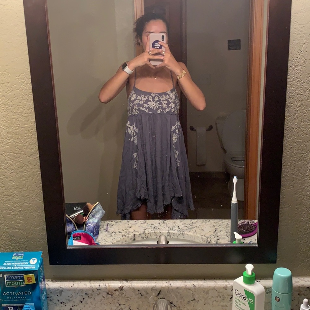 FREE PEOPLE blue and white floral dress